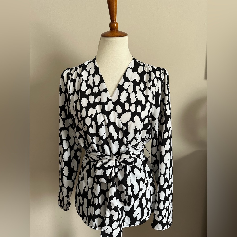 Animal Print Wrap Top